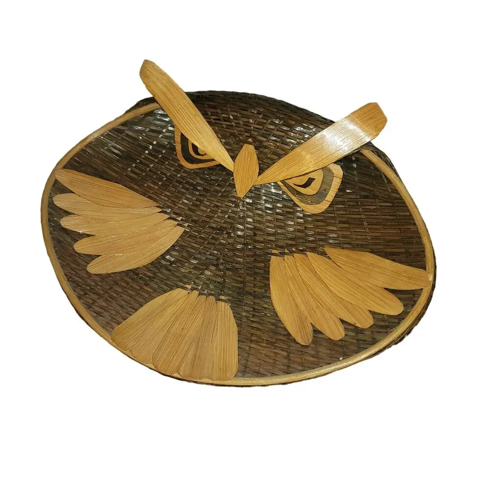 ZHEIANG Handicrafts Vintage owl basket Peoples Republic China Decorative